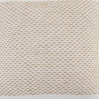 Reed Cotton and Jute Pillow Set of 2 in Tan/White, 20" x 20"