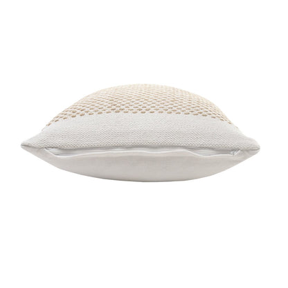 Reed Cotton and Jute Pillow Set of 2 in Tan/White, 20" x 20"