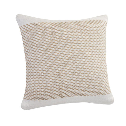 Reed Cotton and Jute Pillow Set of 2 in Tan/White, 20" x 20"
