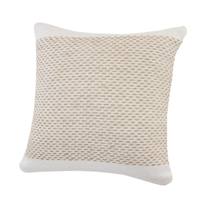 Reed Cotton and Jute Pillow Set of 2 in Tan/White, 20" x 20"