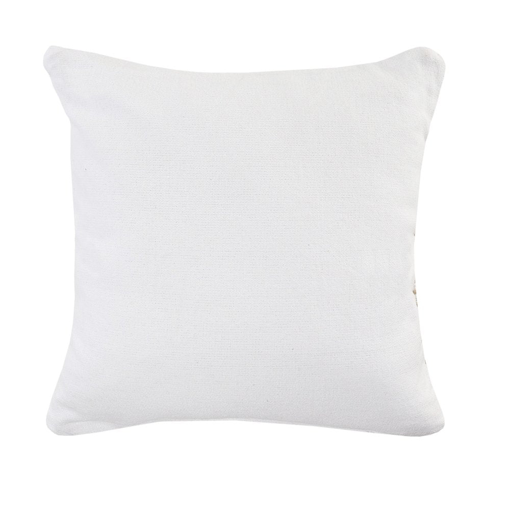 Reed Cotton and Jute Pillow Set of 2 in Tan/White, 20" x 20"