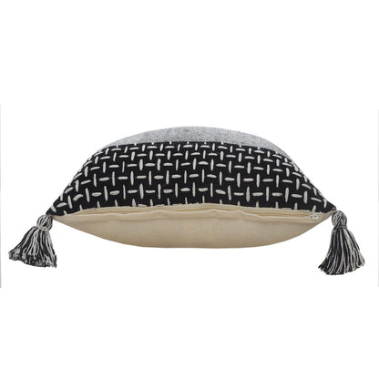 Elevate Cotton Pillow Set of 2 in Black/Gray, 20" x 20"