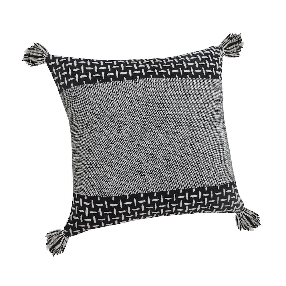 Elevate Cotton Pillow Set of 2 in Black/Gray, 20" x 20"