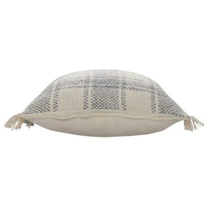 Drew Cotton Blend Pillow Set of 2 in Ivory/Gray, 20" x 20"
