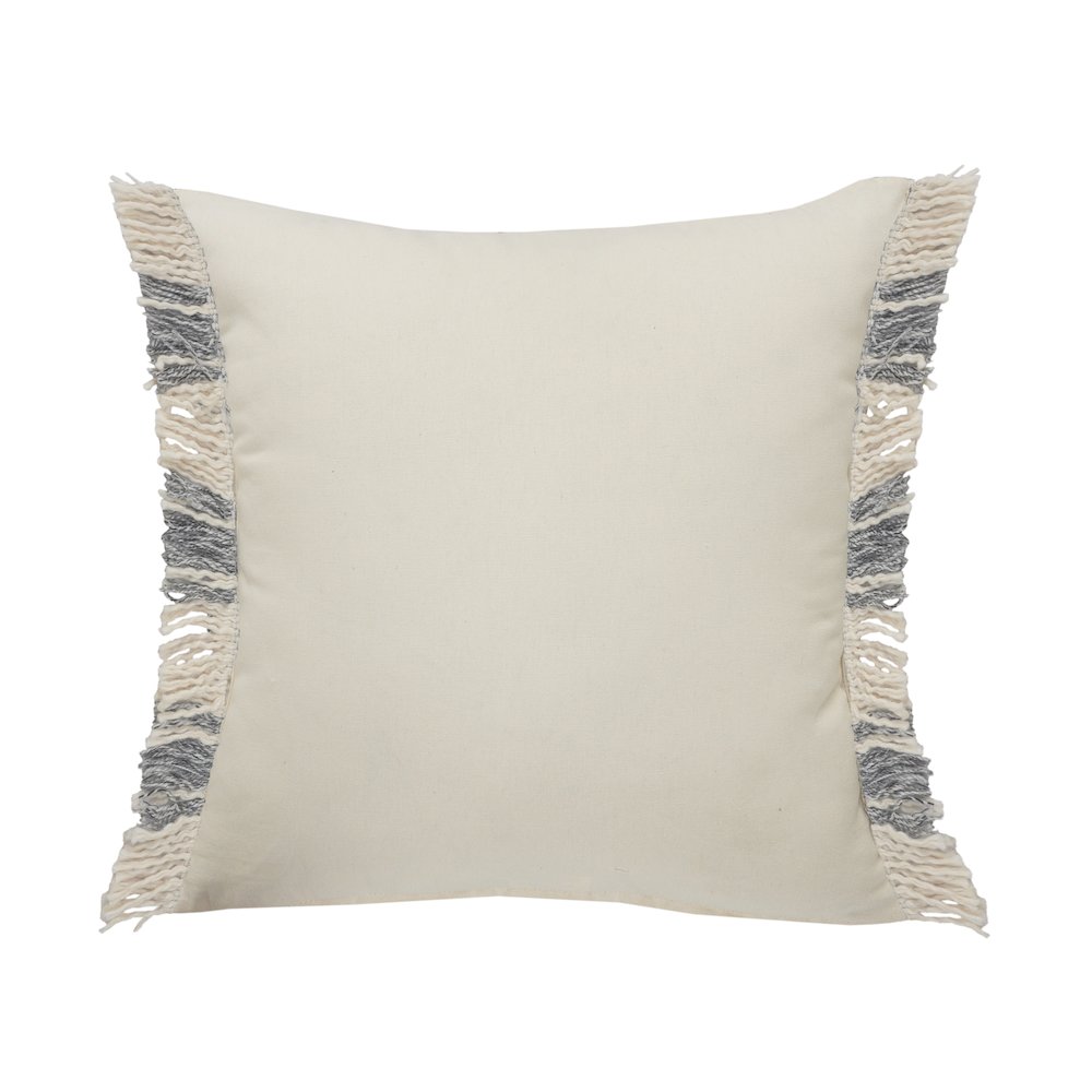 Drew Cotton Blend Pillow Set of 2 in Ivory/Gray, 20" x 20"