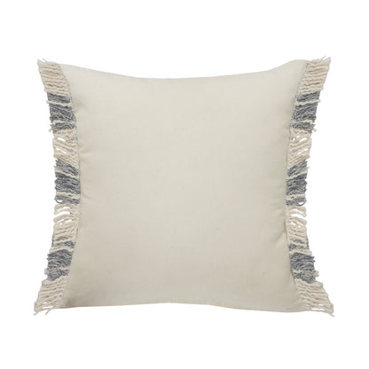 Drew Cotton Blend Pillow Set of 2 in Ivory/Gray, 20" x 20"