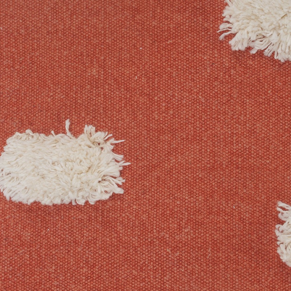Zeal Cotton Pillow Set of 2 in Orange/White, 20" x 20"