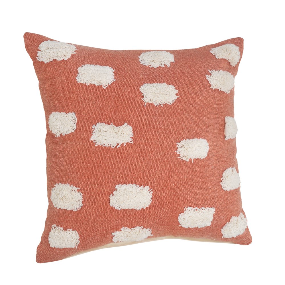 Zeal Cotton Pillow Set of 2 in Orange/White, 20" x 20"