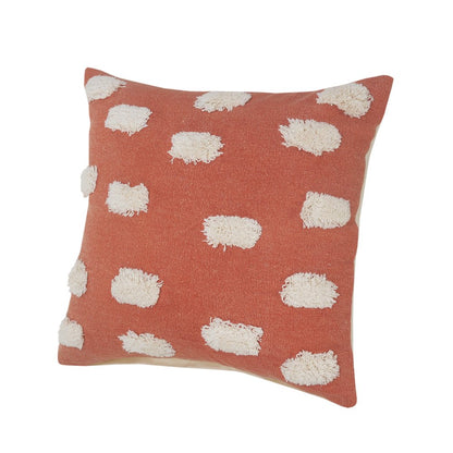 Zeal Cotton Pillow Set of 2 in Orange/White, 20" x 20"