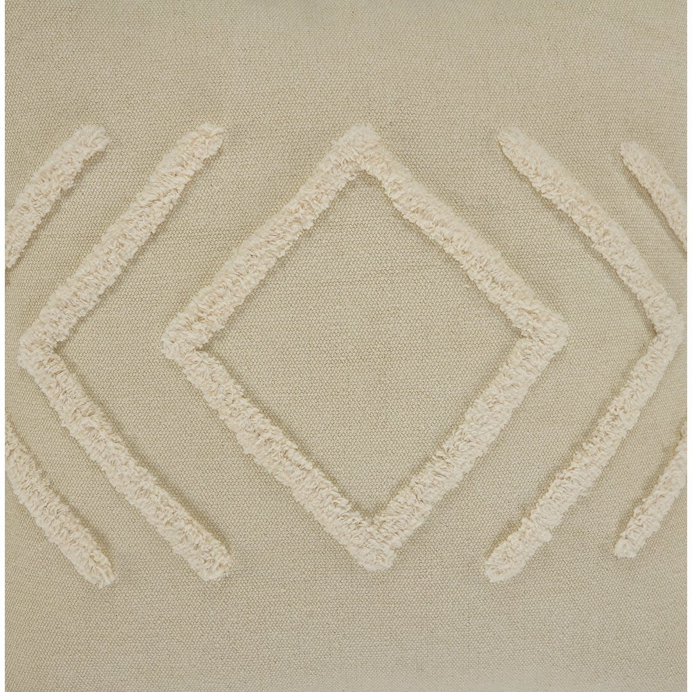 Oslo Cotton Pillow Set of 2 in Cream/White, 20" x 20"