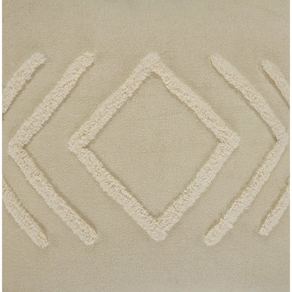 Oslo Cotton Pillow Set of 2 in Cream/White, 20" x 20"
