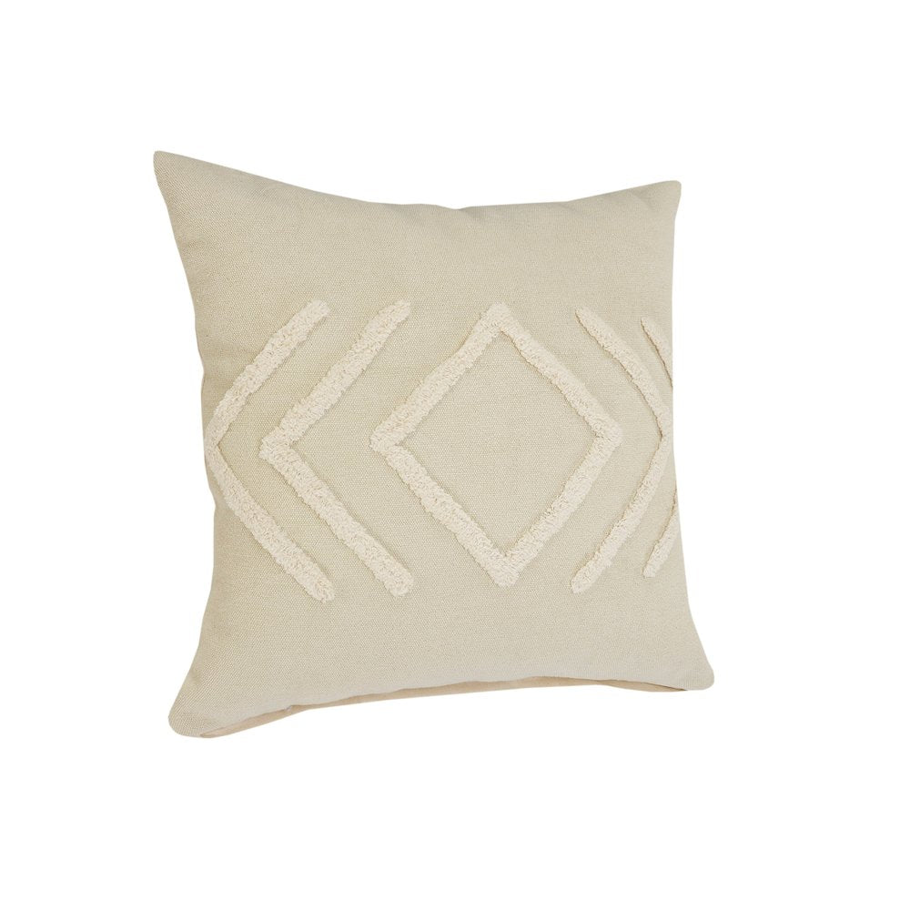 Oslo Cotton Pillow Set of 2 in Cream/White, 20" x 20"