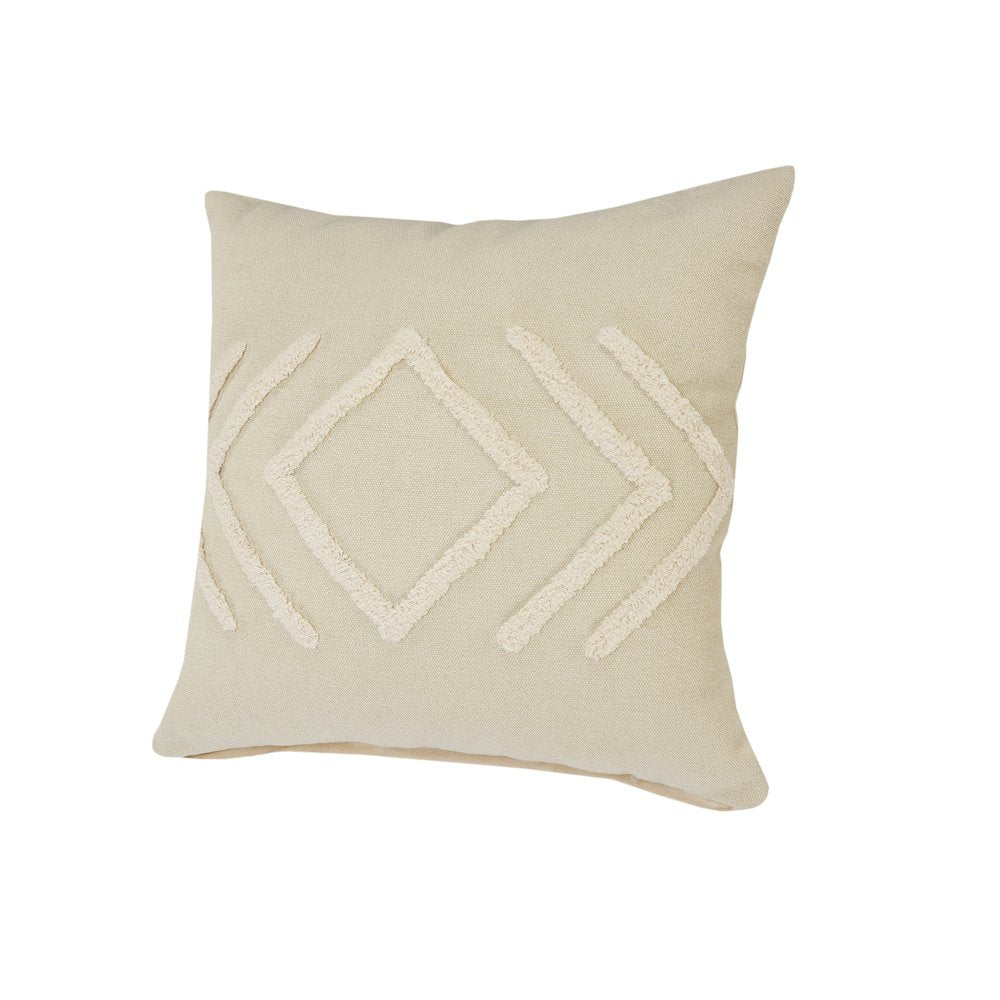 Oslo Cotton Pillow Set of 2 in Cream/White, 20" x 20"