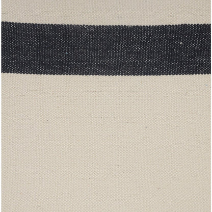 Double Blue Border Striped Throw Pillow with Fringe