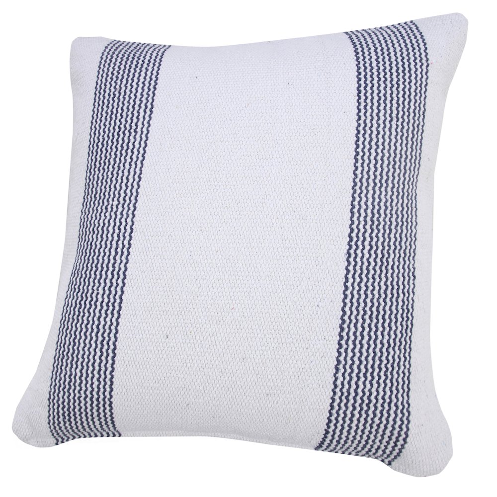 Cabana Cotton Pillow Set of 2 in Blue/White, 20" x 20"