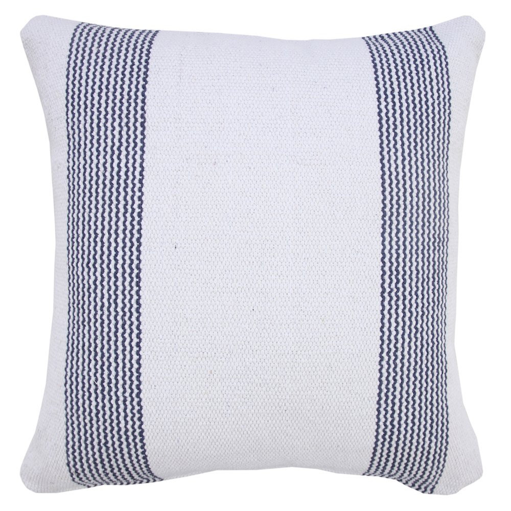 Cabana Cotton Pillow Set of 2 in Blue/White, 20" x 20"