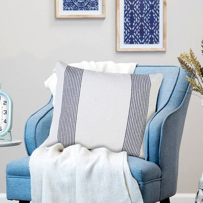 Cabana Cotton Pillow Set of 2 in Blue/White, 20" x 20"