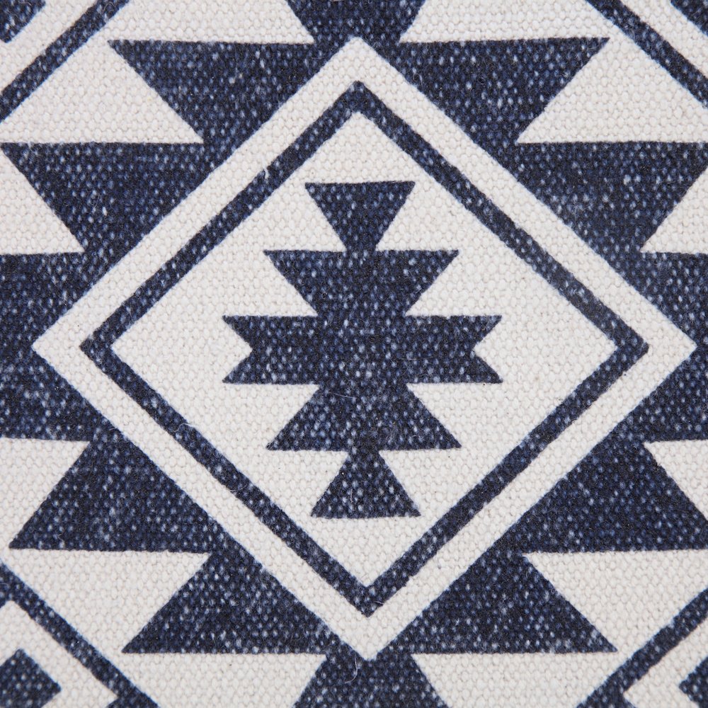 Zion Cotton Pillow Set of 2 in White/Blue, 20" x 20"