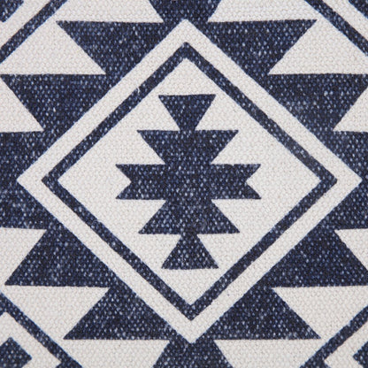 Zion Cotton Pillow Set of 2 in White/Blue, 20" x 20"
