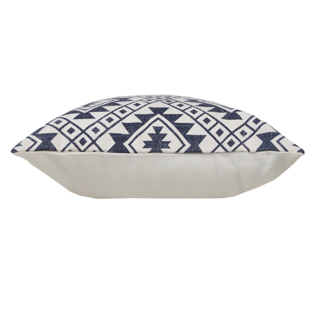 Zion Cotton Pillow Set of 2 in White/Blue, 20" x 20"