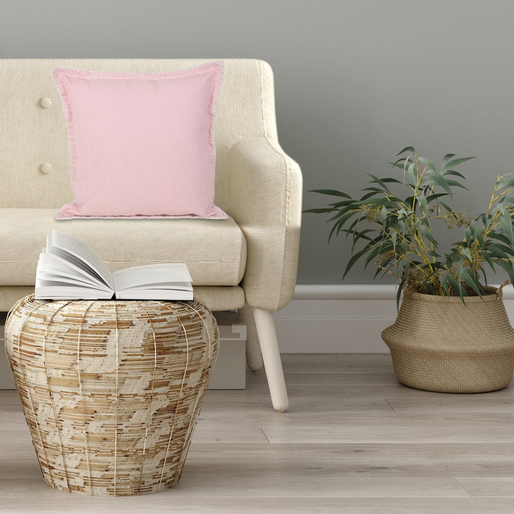 Vital Cotton Pillow Set of 2 in Pink, 20" x 20"