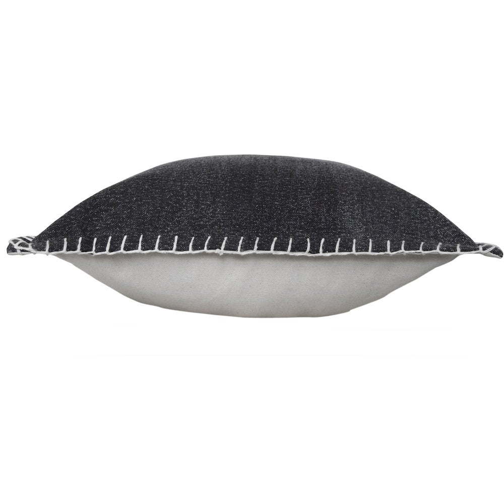 Vital  Cotton Pillow Set of 2 in Black, 20" x 20"