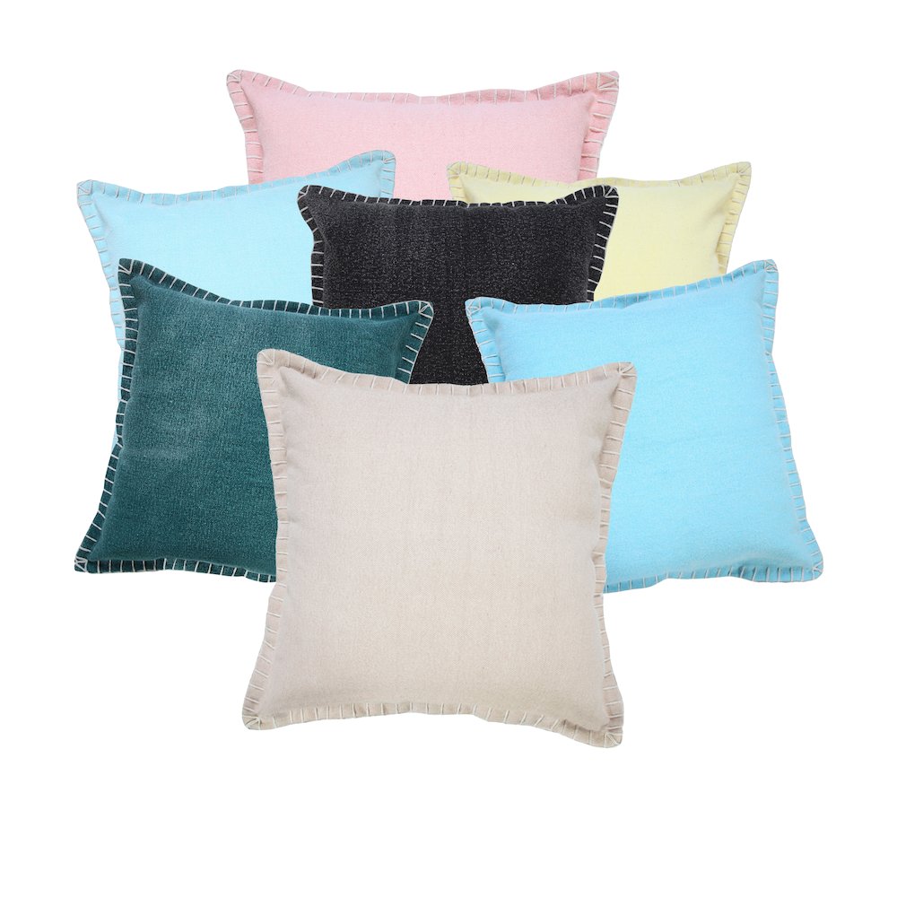 Vital  Cotton Pillow Set of 2 in Black, 20" x 20"