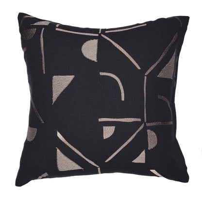 Stacy Garcia  Cotton Blend Poly Filled Pillow in Black/Beige, 20" x 20"