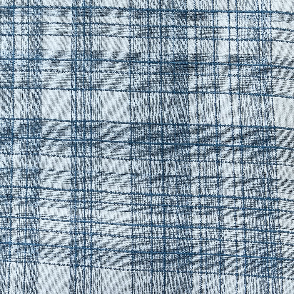 Blue Contemporary Checkered Hand-Woven Throw Pillow Cover