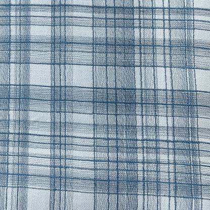 Blue Contemporary Checkered Hand-Woven Throw Pillow Cover
