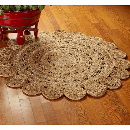 Ox Bay Natural Eclectic Circles All-Natural Jute Indoor Round Area Rug