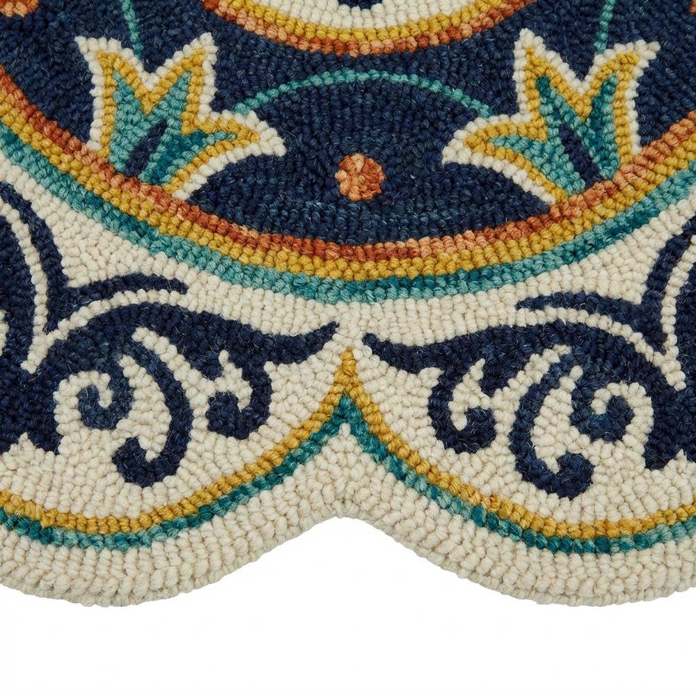 Blue Indoor Round Area Rug With Classic Design And Soft Material