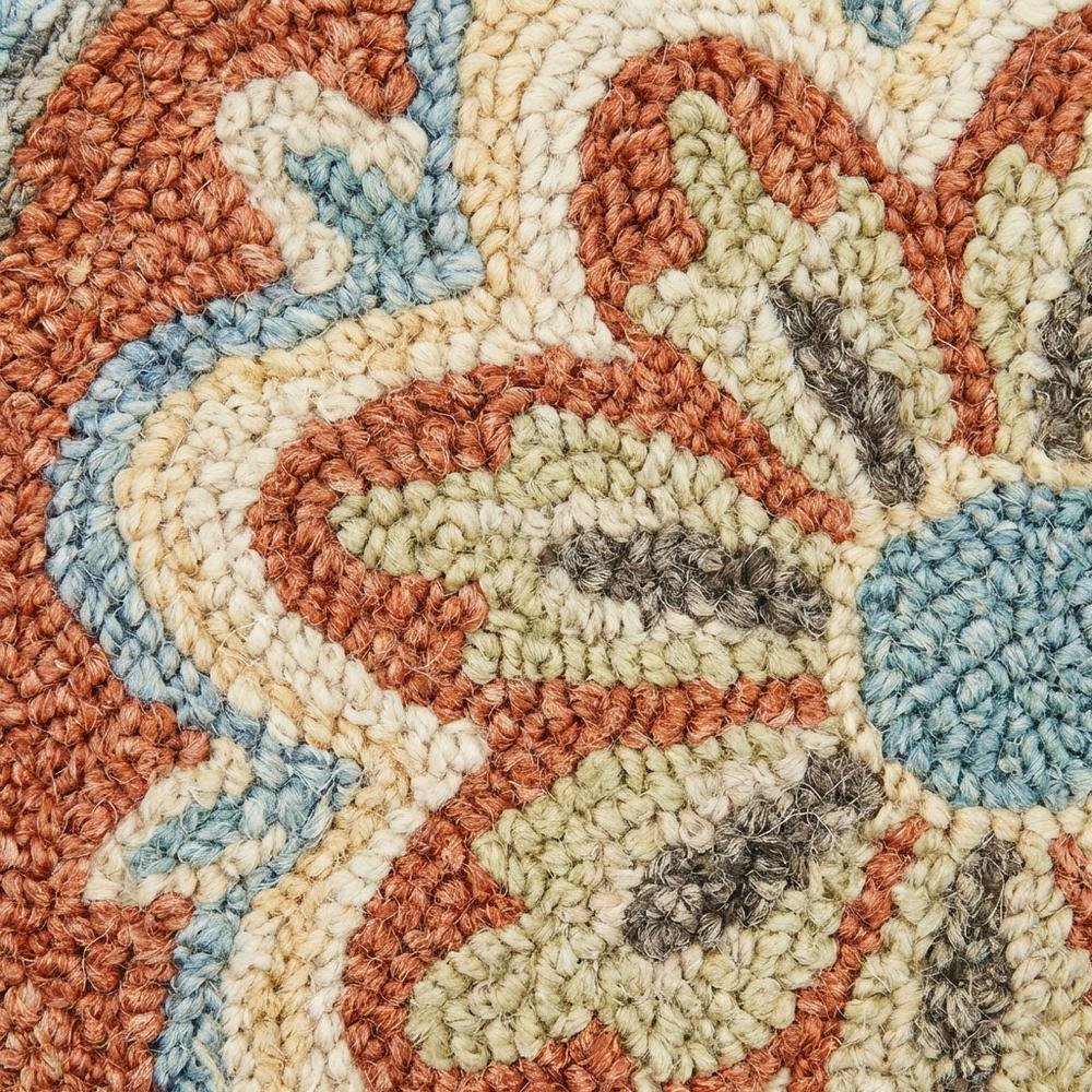 Orange Indoor Area Rug - 6' Round Classic Pattern For Living Room