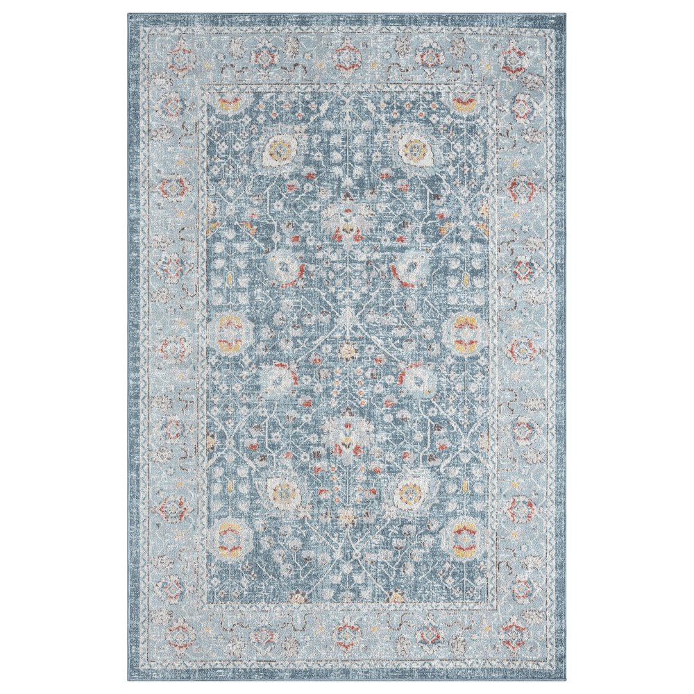 Antiquity Durable Performance Area Rug Outdoor in Blue, 6'6" x 9'