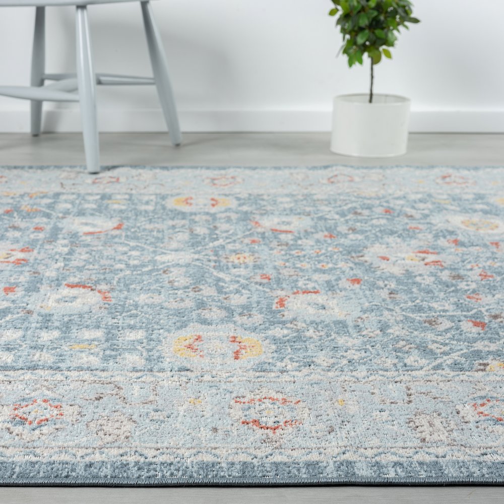 Antiquity Durable Performance Area Rug Outdoor in Blue, 6'6" x 9'