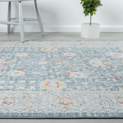 Antiquity Durable Performance Area Rug Outdoor in Blue, 6'6" x 9'
