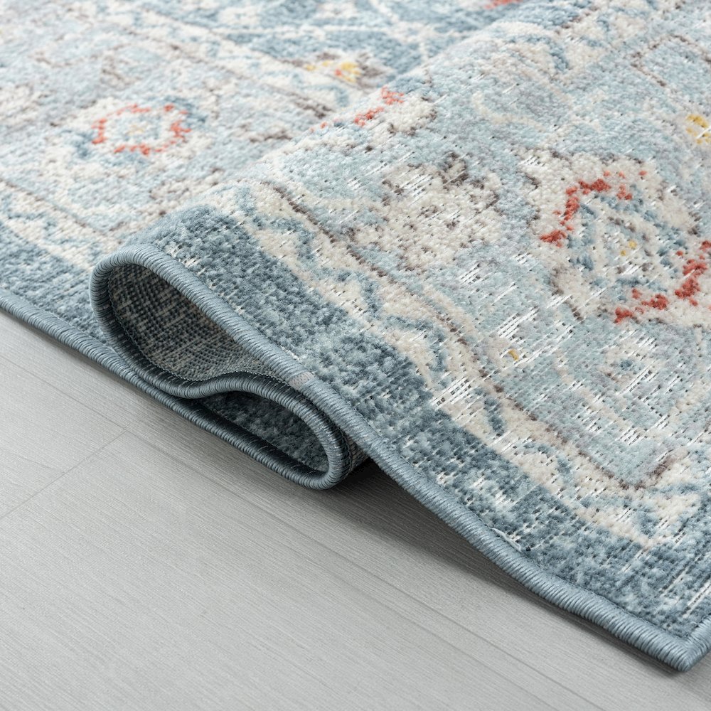 Antiquity Durable Performance Area Rug Outdoor in Blue, 6'6" x 9'