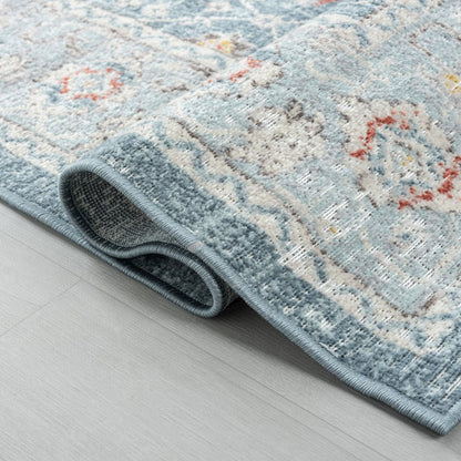 Antiquity Durable Performance Area Rug Outdoor in Blue, 6'6" x 9'