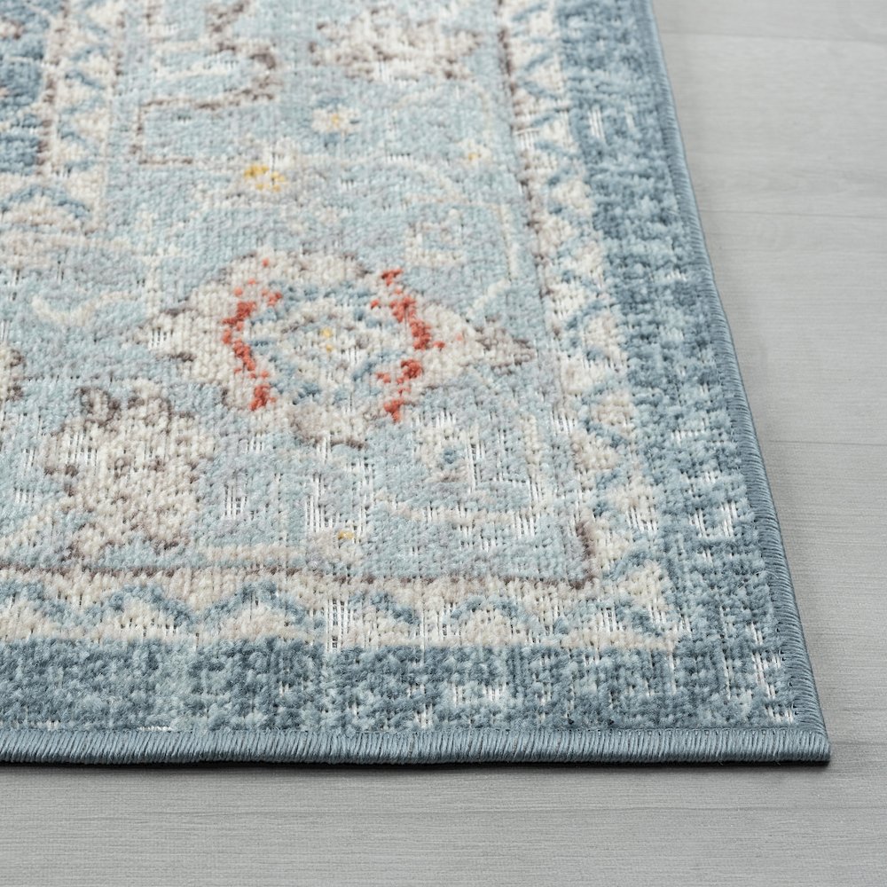 Antiquity Durable Performance Area Rug Outdoor in Blue, 6'6" x 9'