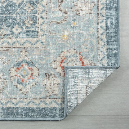 Antiquity Durable Performance Area Rug Outdoor in Blue, 6'6" x 9'