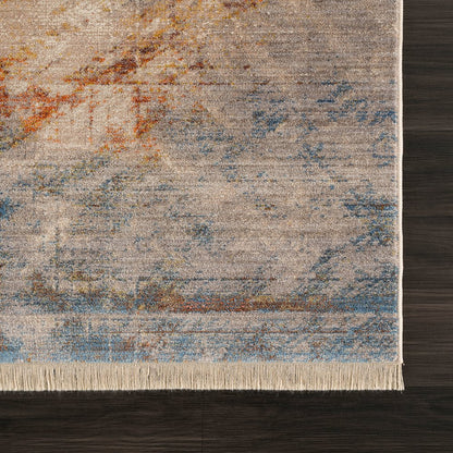 Holi Durable Performance Area Rug Indoor in Gray/Blue, 5' x 8'