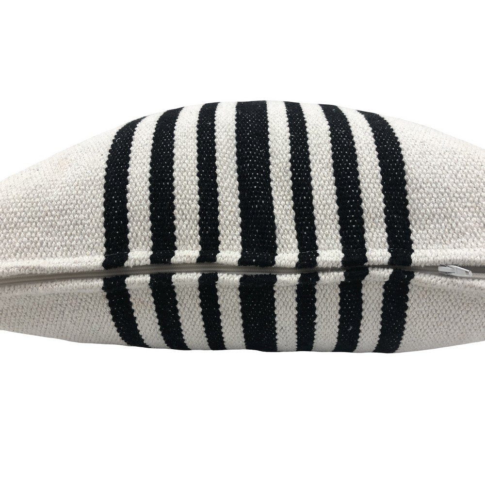 Elevate Cotton Pillow Set of 2 in White/Black, 22" x 22"