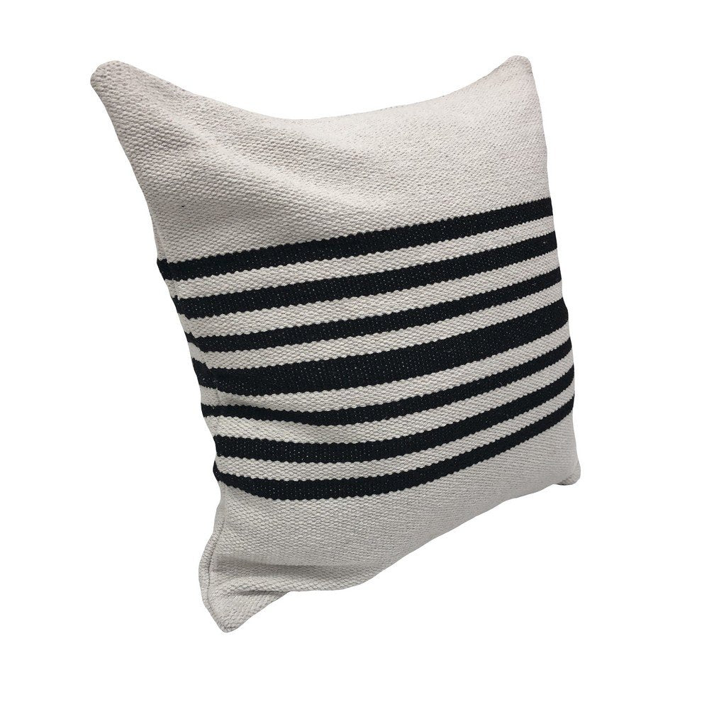 Elevate Cotton Pillow Set of 2 in White/Black, 22" x 22"