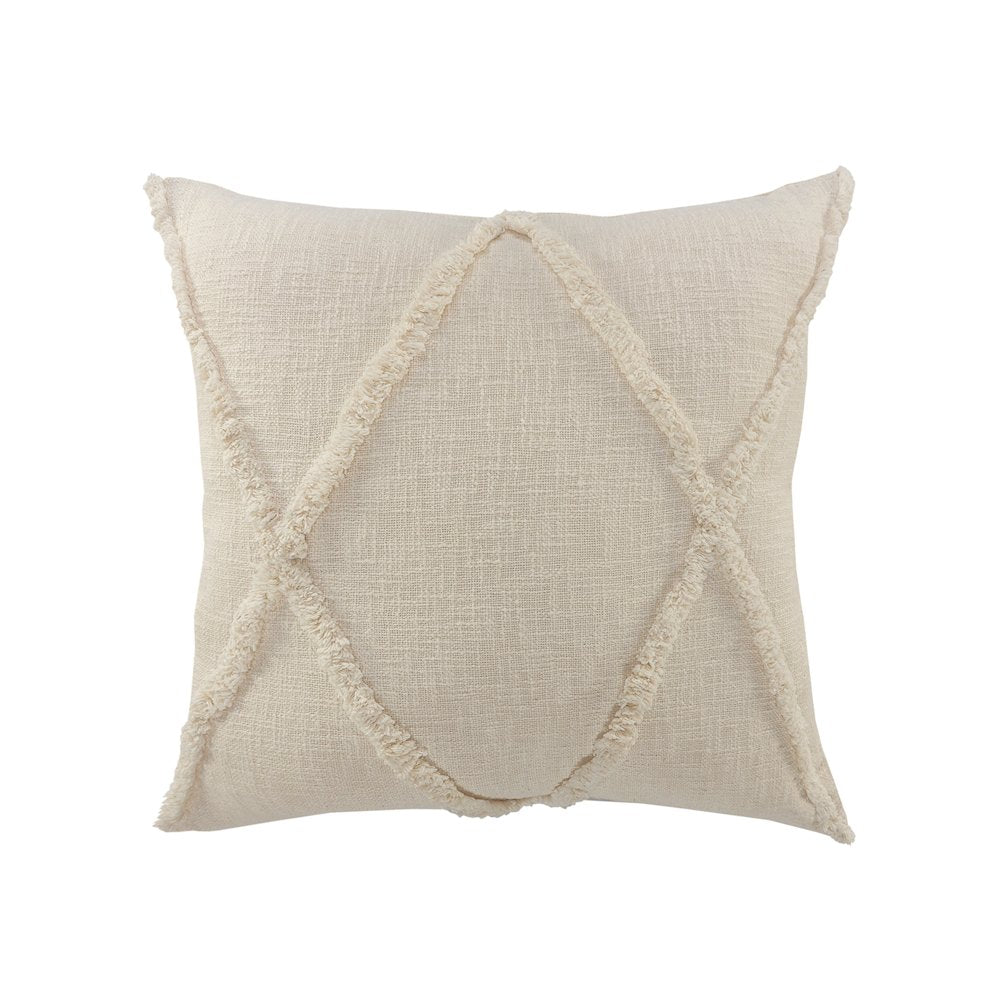 Solid Decorative Diamond Tufted Cotton Throw Pillow
