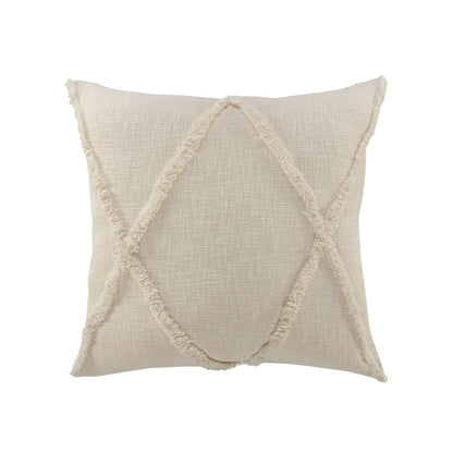 Solid Decorative Diamond Tufted Cotton Throw Pillow