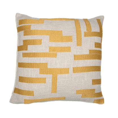 Stacy Garcia  Cotton Blend Poly Filled Pillow in Yellow/Ivory, 24" x 24"