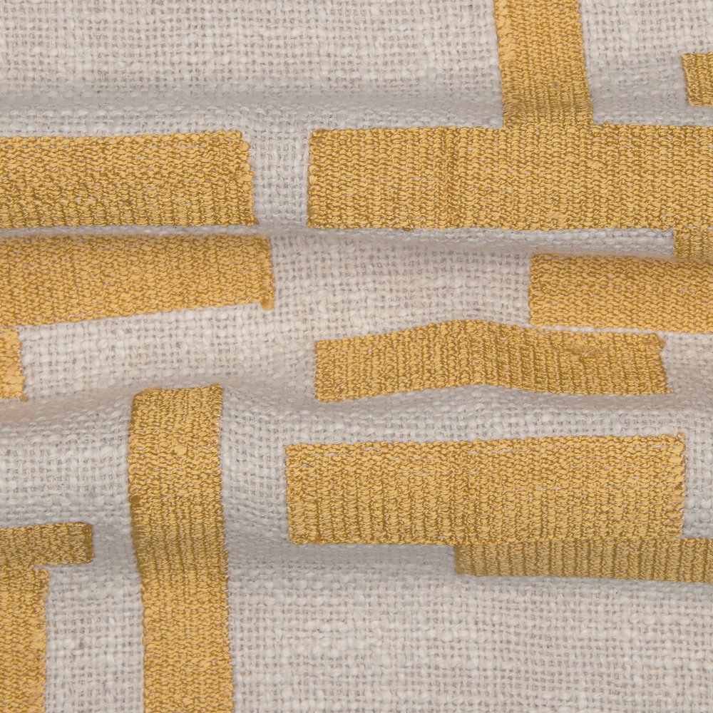 Stacy Garcia  Cotton Blend Poly Filled Pillow in Yellow/Ivory, 24" x 24"