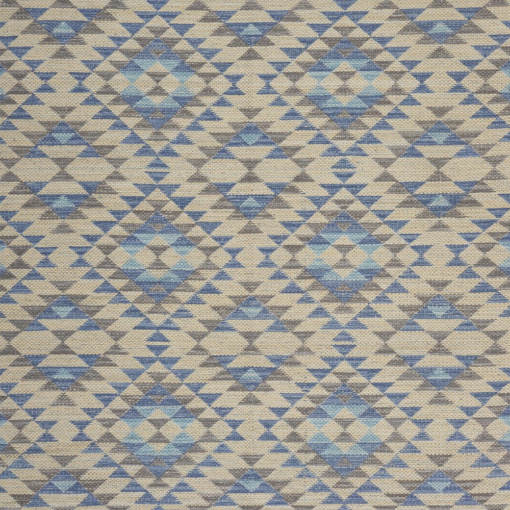 Tula Cotton Blend Area Rug Indoor in Blue/Cream, 5' x 7'
