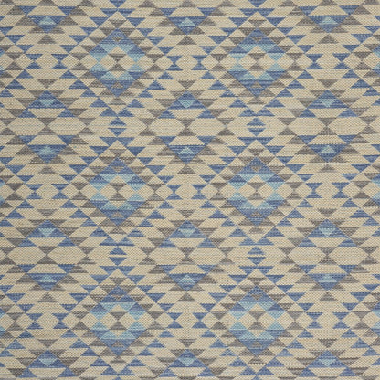 Tula Cotton Blend Area Rug Indoor in Blue/Cream, 5' x 7'