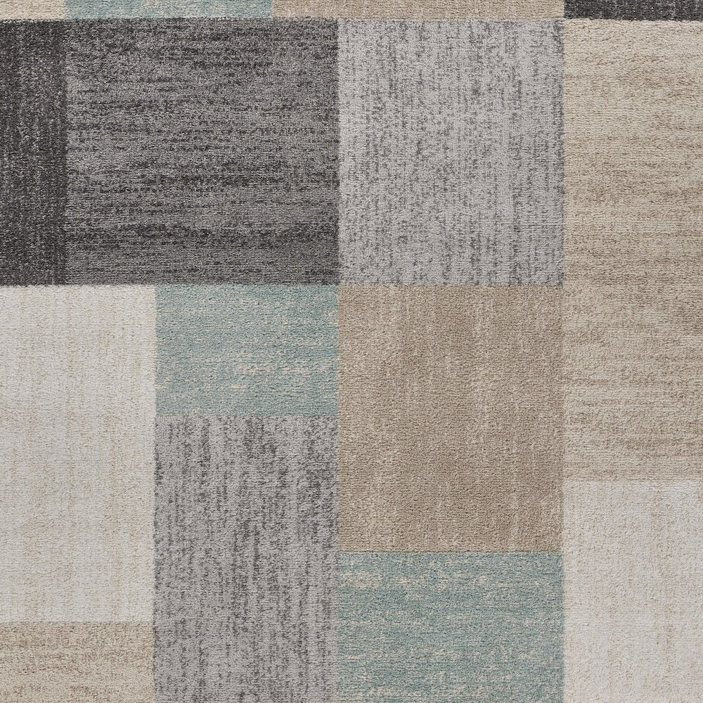 Dune Durable Performance Area Rug Indoor in Beige/Blue, 5'2" x 7'2"